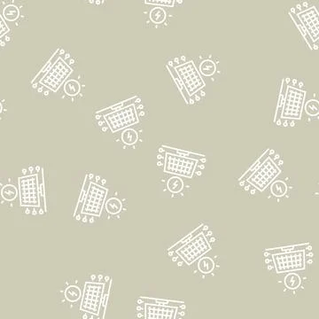 Solar electrical panel line seamless pattern 스톡 일러스트