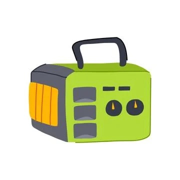 Solar electricity generator cartoon vector illustration Illustrazione stock