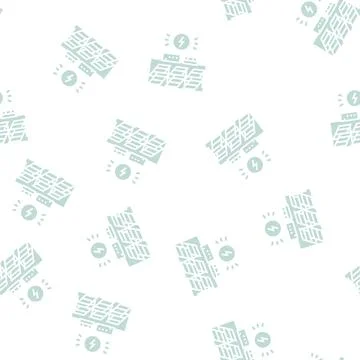 Solar electricity panel glyph seamless pattern イラスト素材