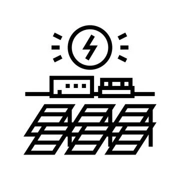 Solar electricity panel line icon vector illustration Ilustración de archivo