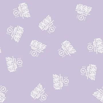 Solar electricity panel line seamless pattern Ilustración de archivo
