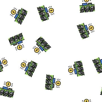 Solar electricity panel vector seamless pattern Ilustración de archivo