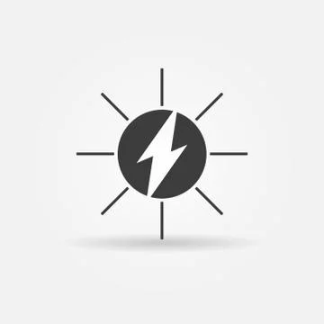 Solar energy black vector icon Stock Illustration