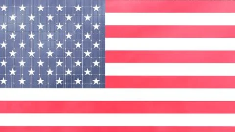 Solar Energy Concept using the United States Flag 3d Illustration Stock Illustration