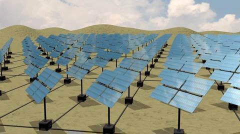 Solar Energy Desert Array HD Stock Footage