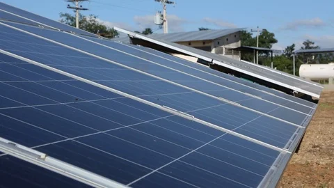 Solar energy facility Stock Footage 96069854