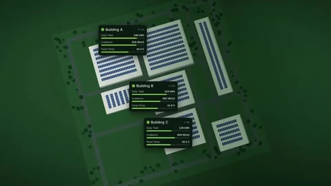 Solar Energy Facility Overview Green Technology Animation Renewable Energy Stock Footage 344879214