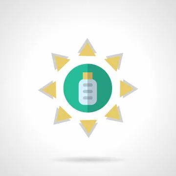 Solar energy flat color vector icon Stock Illustration