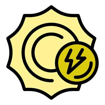Solar energy icon vector flat Stock Illustration
