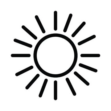 Solar energy icon vector sun with outline style Stock Illustration