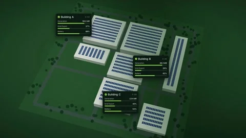 Solar Energy Management Dashboard Solar Panel Data Visualization Renewable Stock Footage 344879242