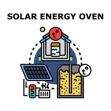 Solar energy oven working with efficient heating system Stock Illustration