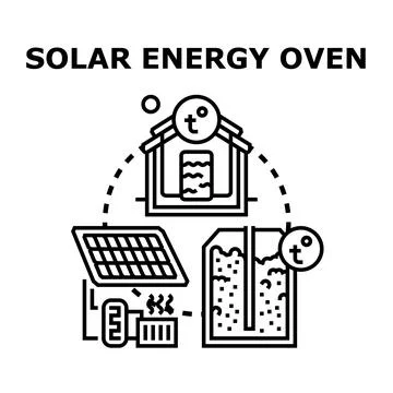 Solar energy oven working with efficient heating system Stock Illustration