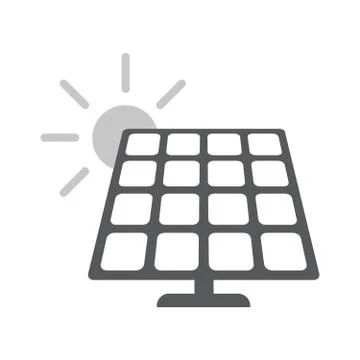 Solar energy panel. Flat web icon Stock Illustration