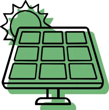 Solar energy panel generating clean electric power Stock Illustration