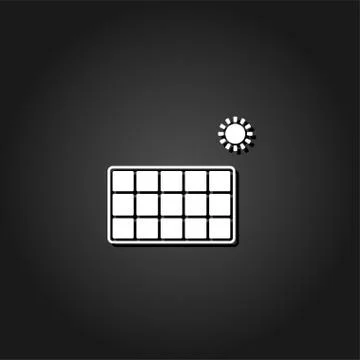 Solar energy panel icon flat Stock Illustration