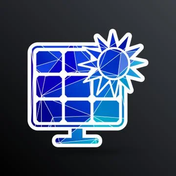 Solar energy panel icon vector sun power Ilustração Stock