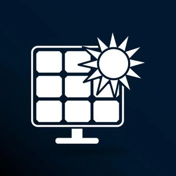 Solar energy panel icon vector sun power Ilustração Stock