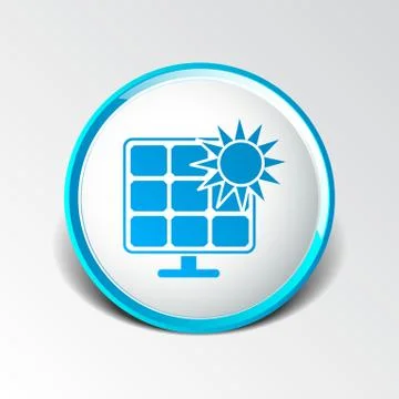 Solar energy panel icon vector sun power Stock Illustration