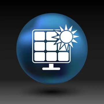 Solar energy panel icon vector sun power Stock Illustration
