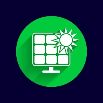 Solar energy panel icon vector sun power Stock Illustration
