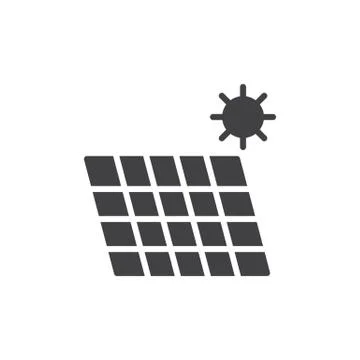 Solar energy panel icon vector, filled flat sign, solid pictogram 스톡 일러스트