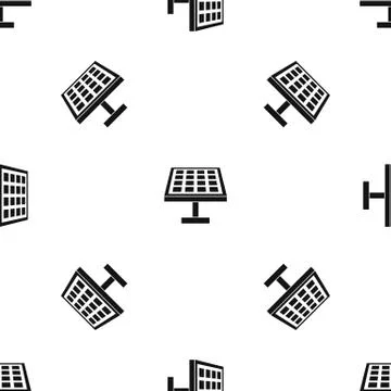 Solar energy panel pattern seamless black Stock Illustration