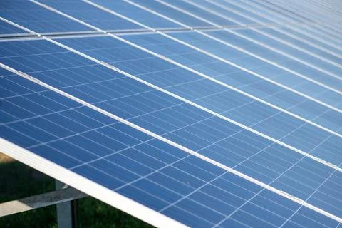 Solar energy panel with texture and lines. Solar renewable system with elec.. Stock Photos