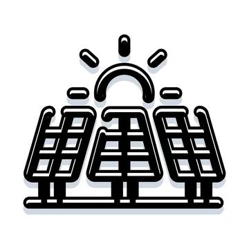 Solar energy panels generating clean electricity for sustainability Stock Illustration