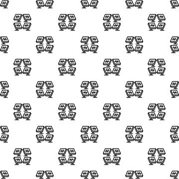 Solar energy panels seamless pattern renewable power background Illustrazione stock