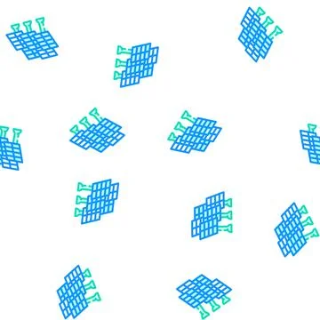 Solar energy panels vector seamless pattern Stock Illustration