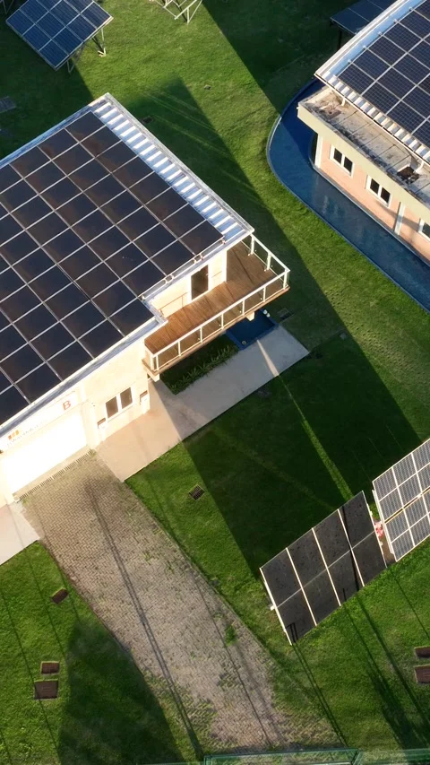 Solar Energy Research Facility in Florianopolis, Brazil, Aerial View Stock Footage 344443145