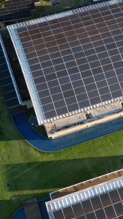 Solar Energy Research Facility in Florianopolis, Brazil, Aerial View Stock Footage 344443965