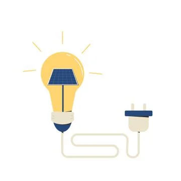 Solar energy system concept. Installing solar panel.  Sustainable development Illustrazione stock