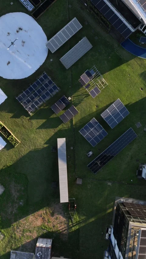 Solar Energy Technology Center in Florianopolis, Vertical Video Stock Footage 344444535