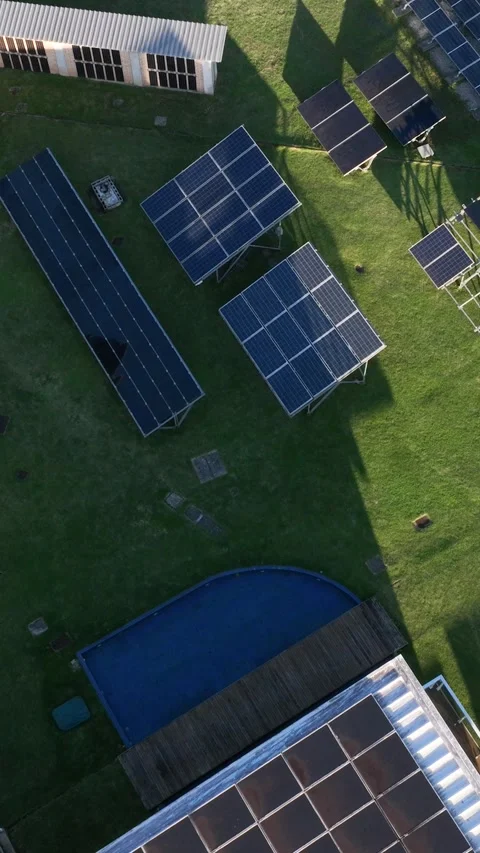 Solar Energy Technology Center in Florianopolis, Vertical Video Stock Footage 344445396