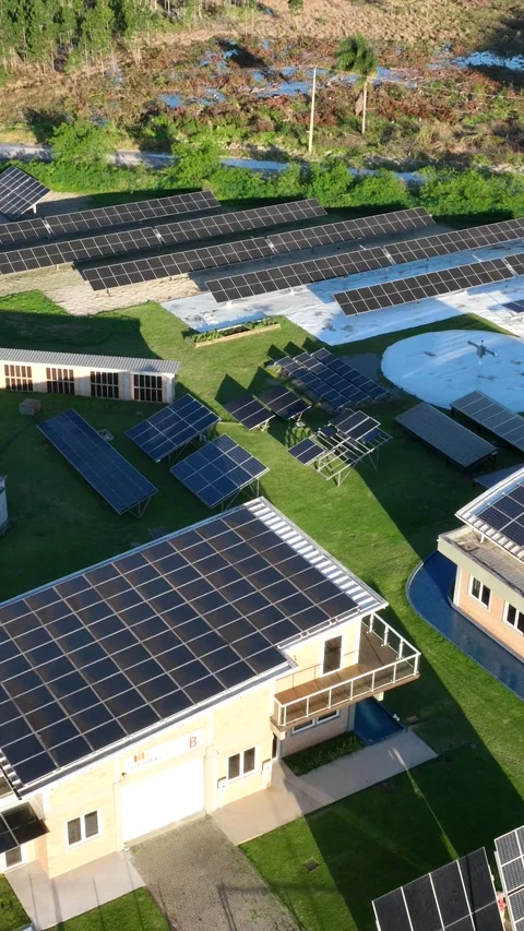 Solar Energy Technology Center in Florianopolis, Vertical Video Stock Footage 344445661