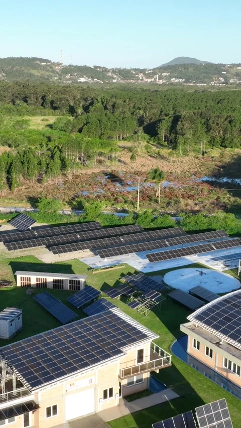 Solar Energy Technology Center in Florianopolis, Vertical Video Stock Footage 344445936