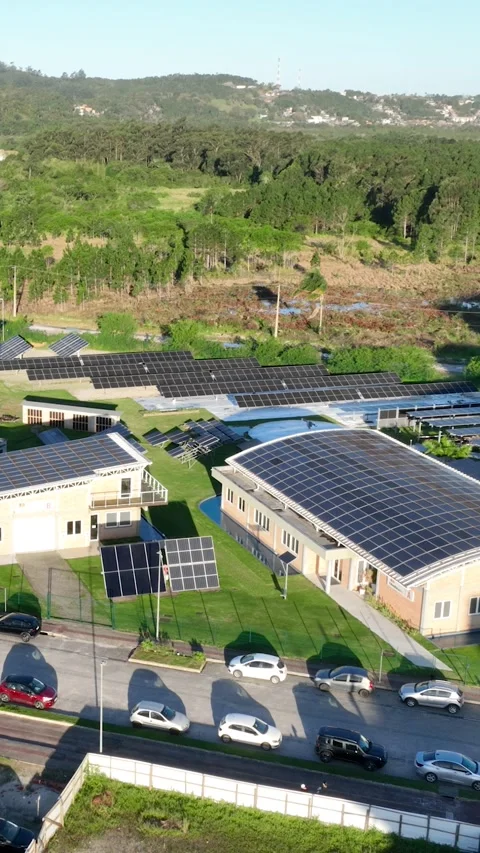 Solar Energy Technology Center in Florianopolis, Vertical Video Stock Footage 344446189