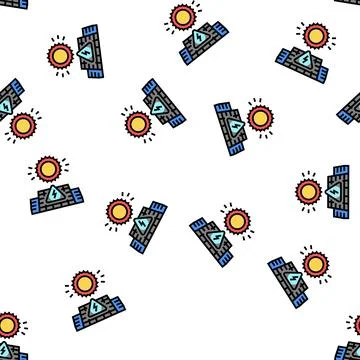 Solar energy vector seamless pattern 스톡 일러스트