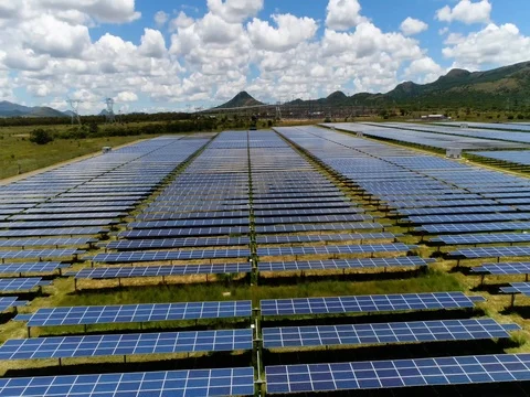 Solar Farm from above Stock Footage 73992708