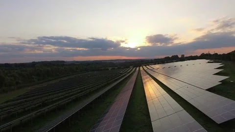 Solar farm from the air Stock Footage 84573089