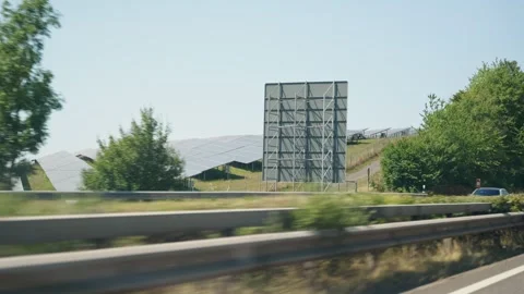 Solar Farm Along a Highway 库存影片 346216183