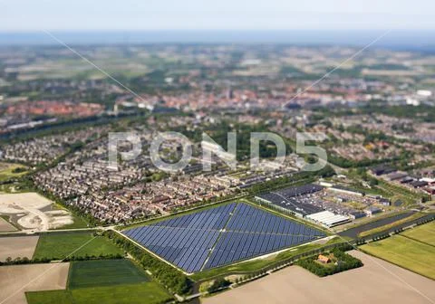 Solar farm built on the edge of the town of Middelburg Stock Photos