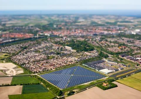 Solar farm built on the edge of the town of Middelburg Stock Photos