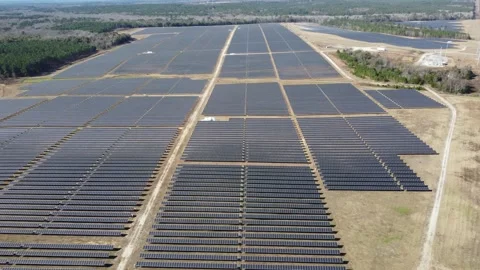 Solar Farm Drone Stock Footage 272179916