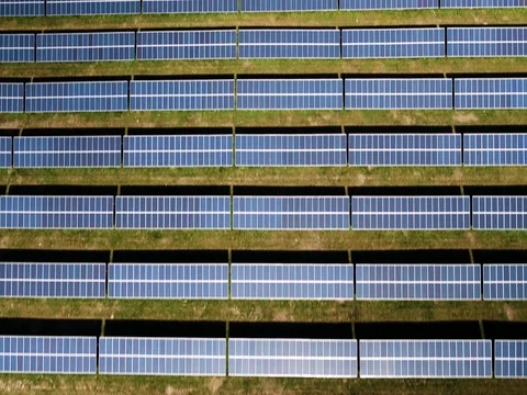 Solar Farm Flyover Video stock 80902991