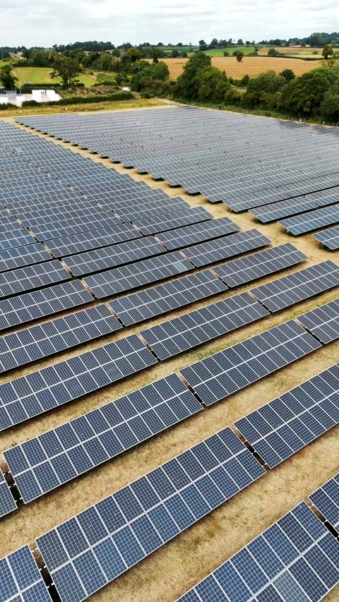 Solar farm forward pt Stock Footage 278479698