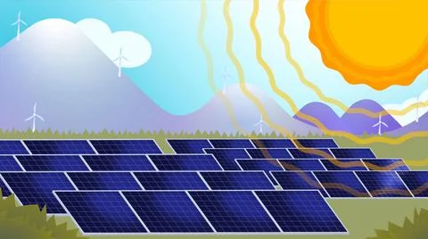 Solar Farm Stock Illustration