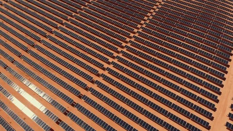 Solar Farm in New Mexico Stock Footage